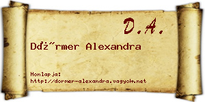 Dörmer Alexandra névjegykártya