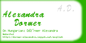 alexandra dormer business card